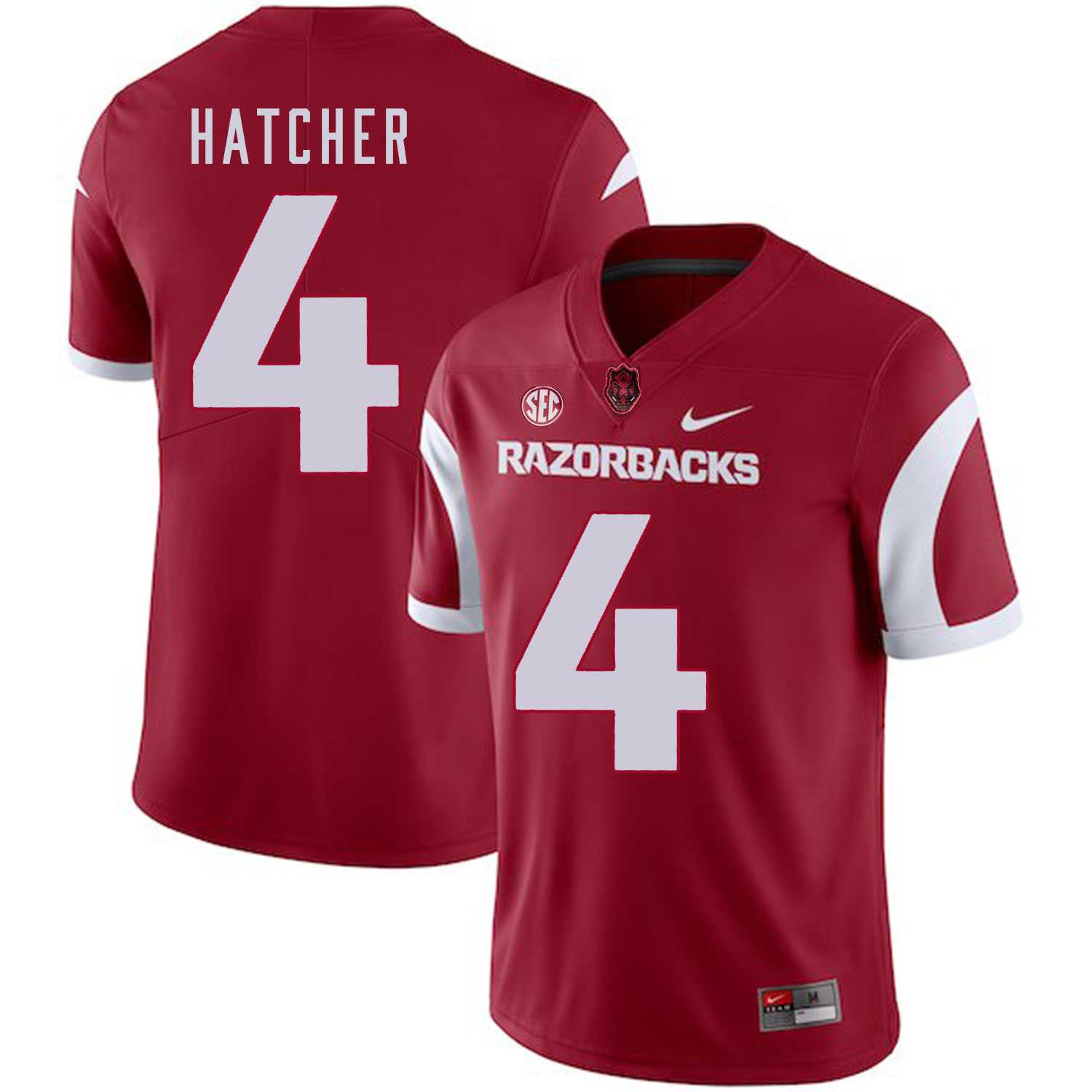 Arkansas Razorbacks #4 Keon Hatcher Red College Football Jersey